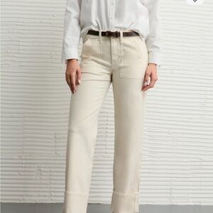American Eagle Outfitters Cream Stovepipe Pants